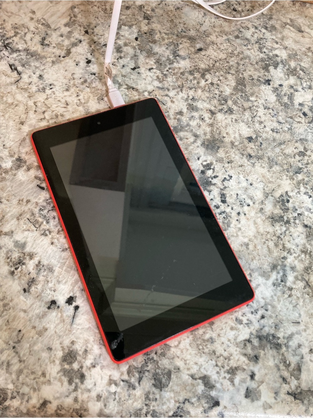 Amazon Red 7" Tablet with Charger Cable